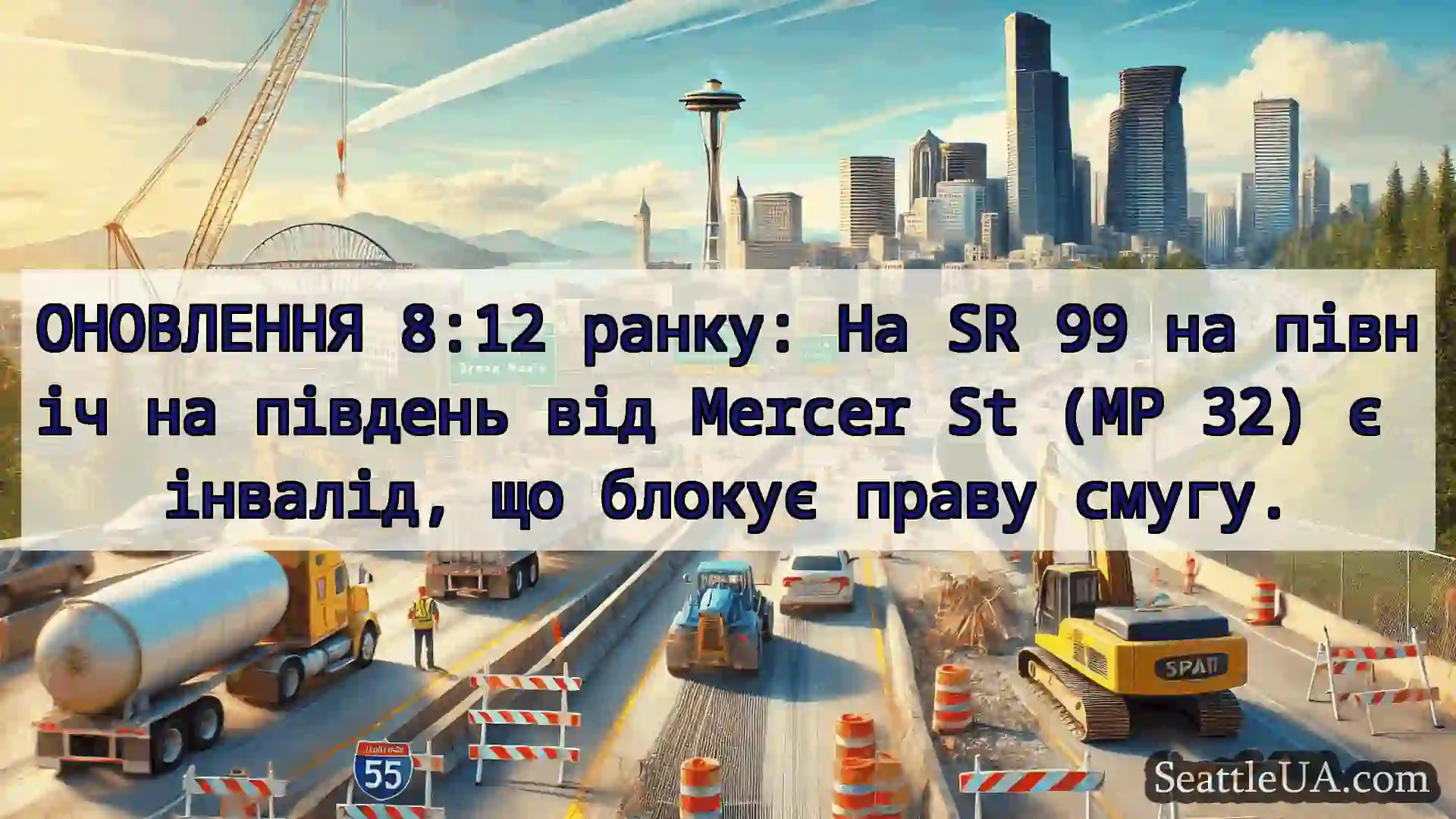 Транспортні новини Сіетла ОНОВЛЕННЯ 8:12 ранку: На SR 99 на