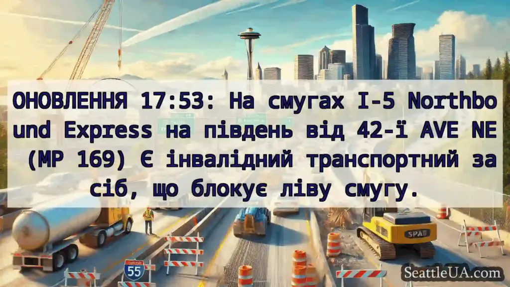 Транспортні новини Сіетла ОНОВЛЕННЯ 17:53: На смугах I-5