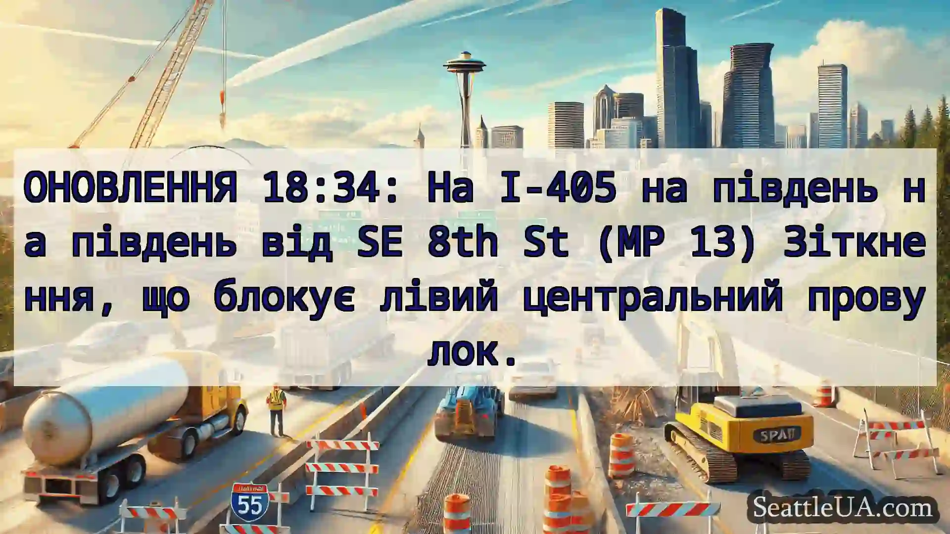 Транспортні новини Сіетла ОНОВЛЕННЯ 18:34: На I-405 на