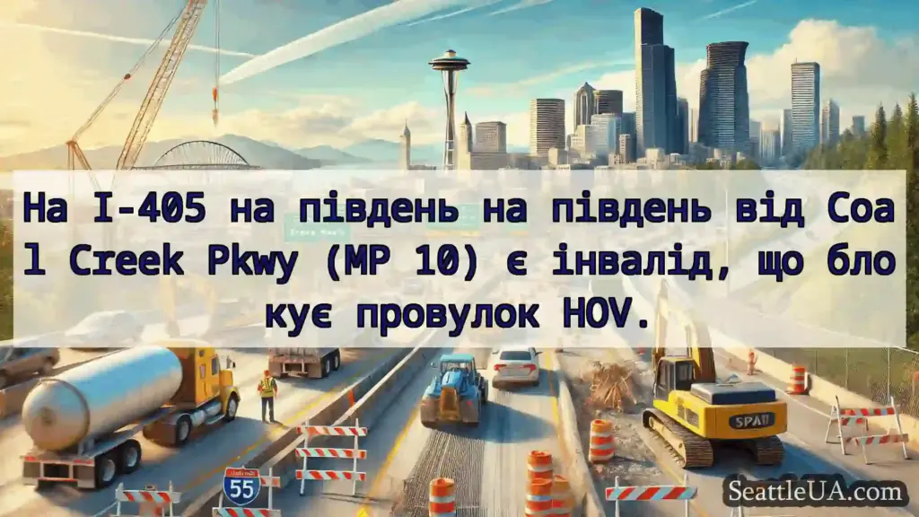 Транспортні новини Сіетла На I-405 на південь на південь від