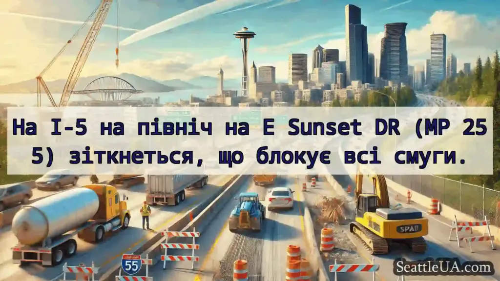 Транспортні новини Сіетла На I-5 на північ на E Sunset DR