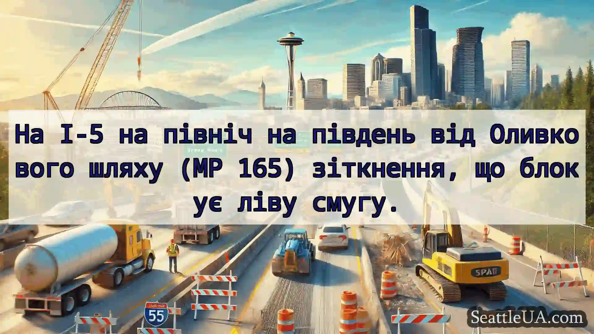 Транспортні новини Сіетла На I-5 на північ на південь від