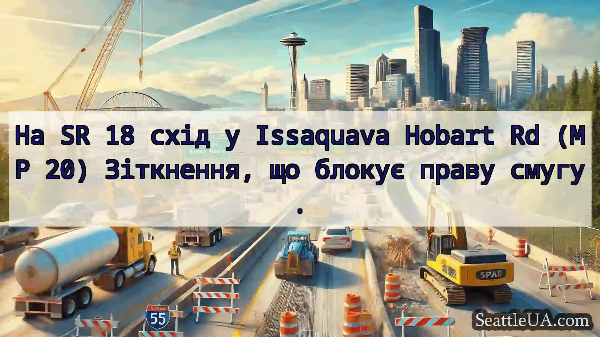 Транспортні новини Сіетла На SR 18 схід у Issaquava Hobart