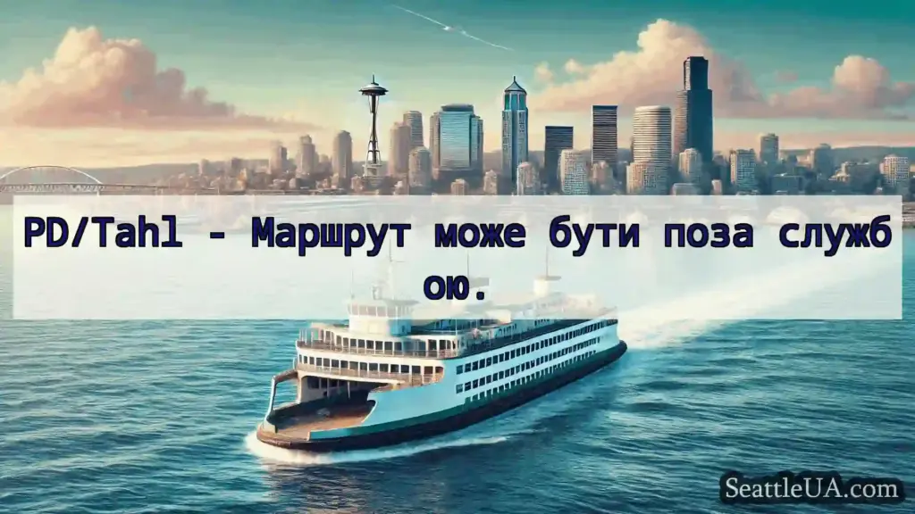 новини про пороми Сіетла PD/Tahl - Маршрут може бути поза