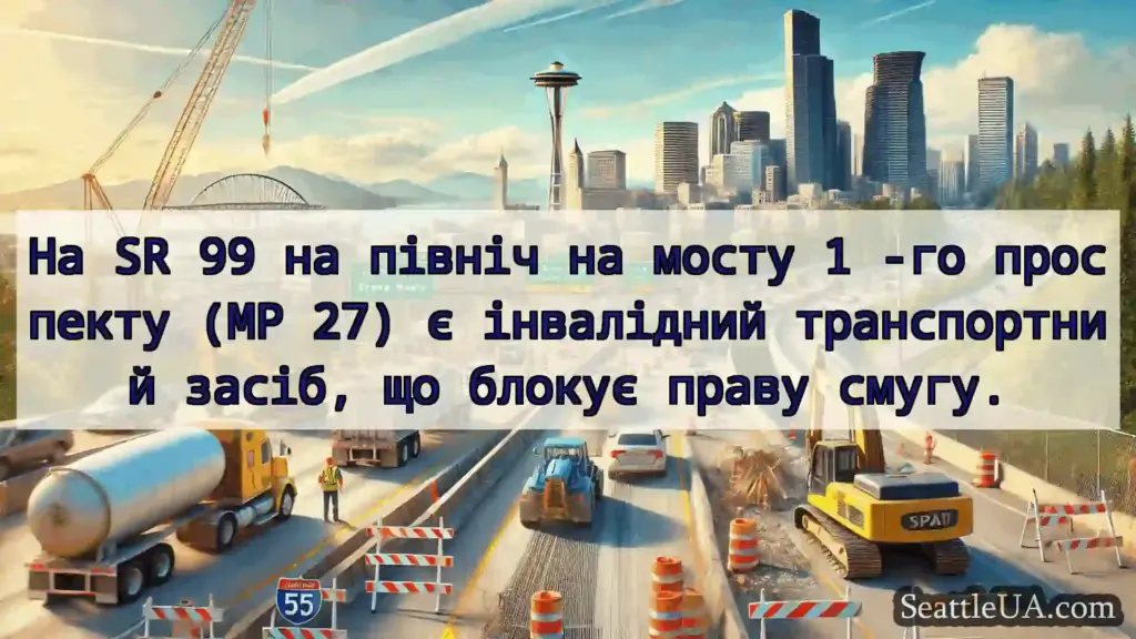 Транспортні новини Сіетла На SR 99 на північ на мосту 1 -го