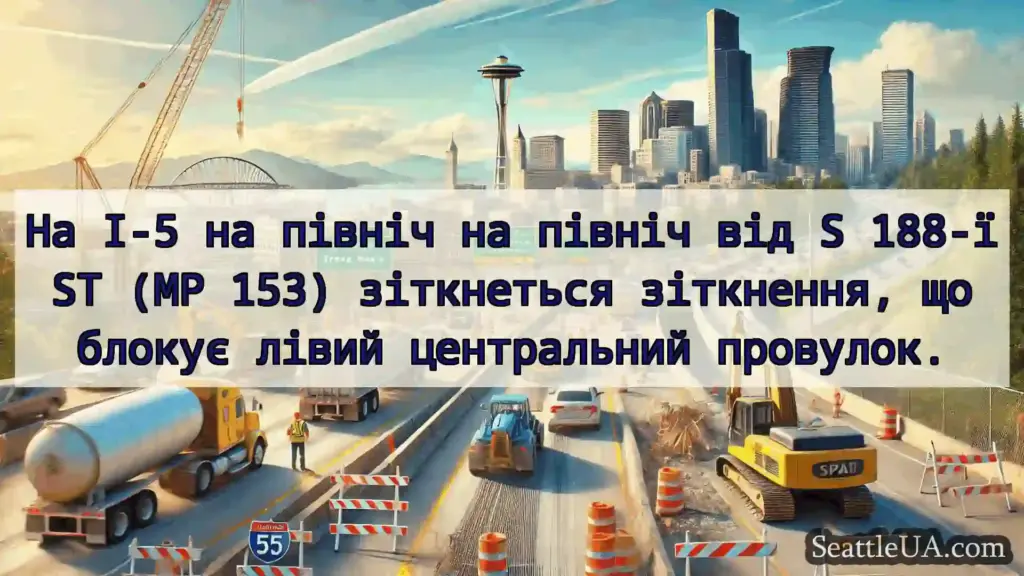 Транспортні новини Сіетла На I-5 на північ на північ від S