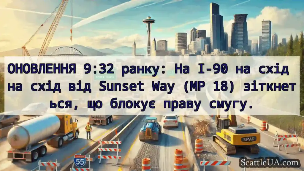 Транспортні новини Сіетла ОНОВЛЕННЯ 9:32 ранку: На I-90 на