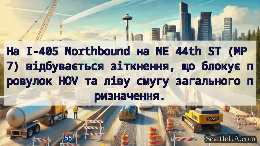 Транспортні новини Сіетла На I-405 Northbound на NE 44th ST