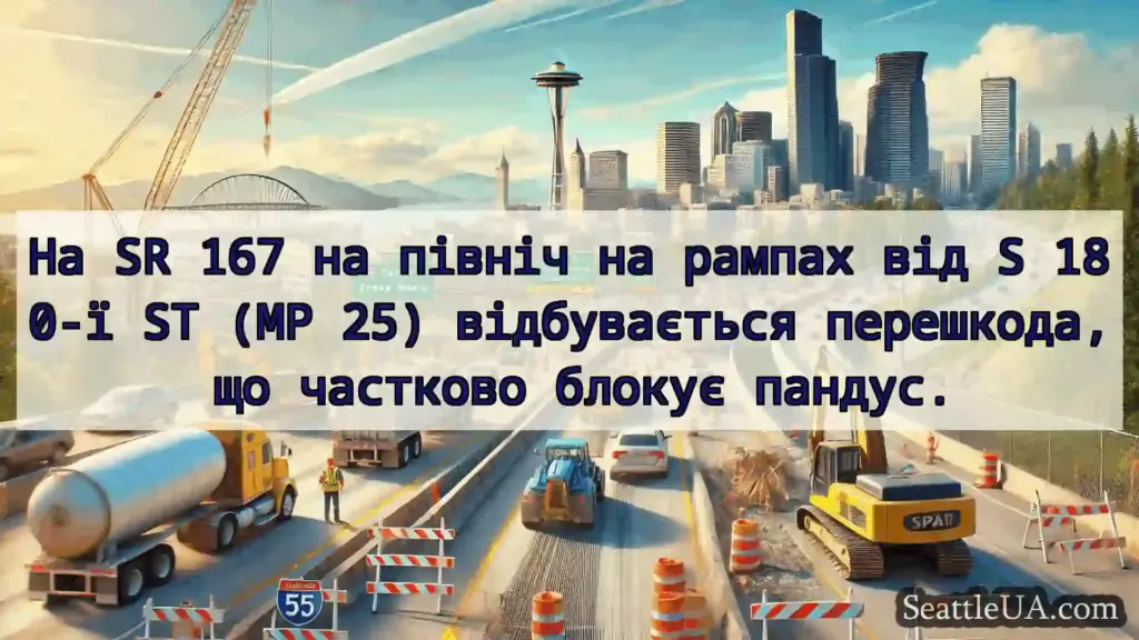 Транспортні новини Сіетла На SR 167 на північ на рампах від