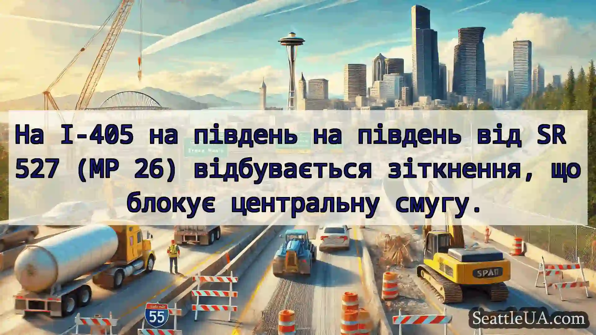 Транспортні новини Сіетла На I-405 на південь на південь від