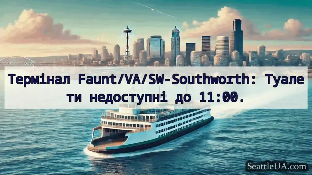 новини про пороми Сіетла Термінал Faunt/VA/SW-Southworth: