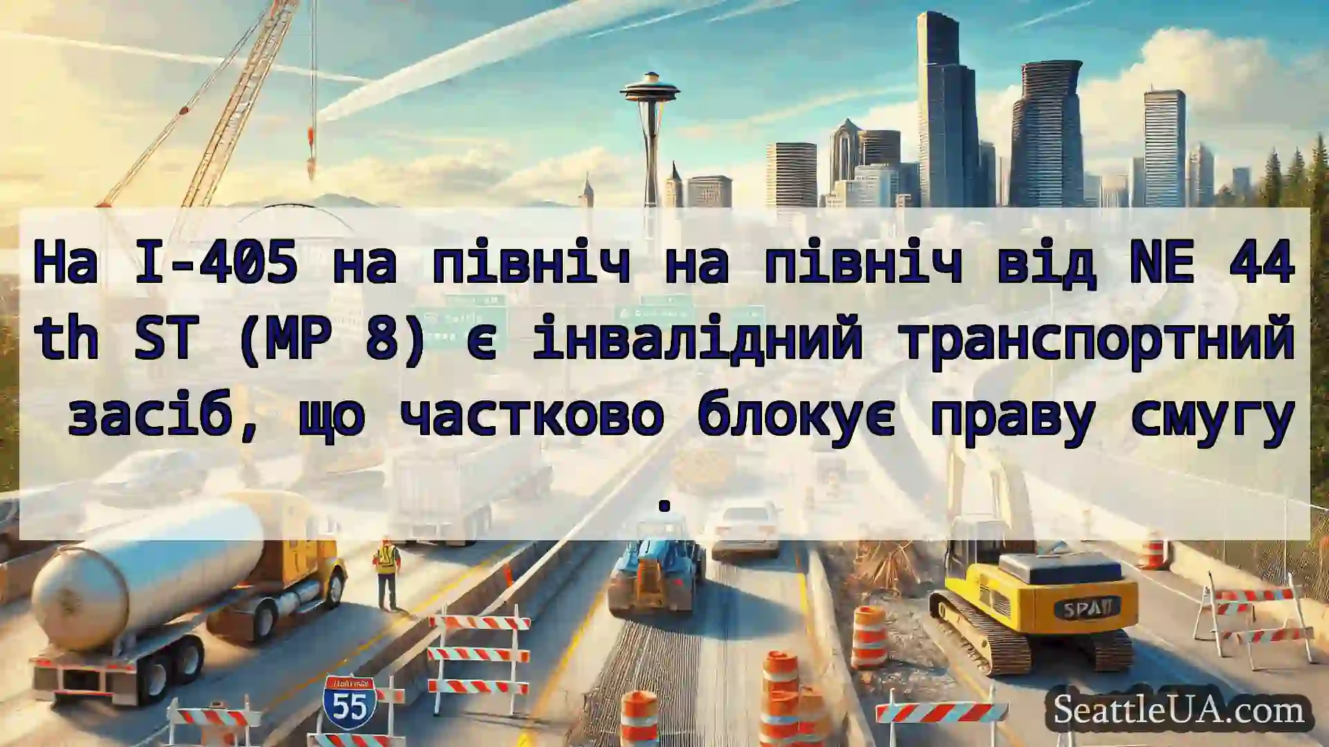 Транспортні новини Сіетла На I-405 на північ на північ від