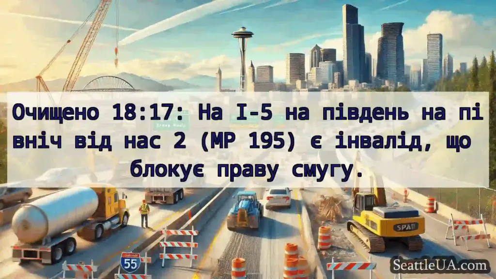 Транспортні новини Сіетла Очищено 18:17: На I-5 на південь