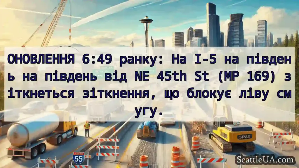 Транспортні новини Сіетла ОНОВЛЕННЯ 6:49 ранку: На I-5 на