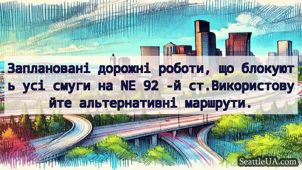 Транспортні новини Сіетла Заплановані дорожні роботи, що