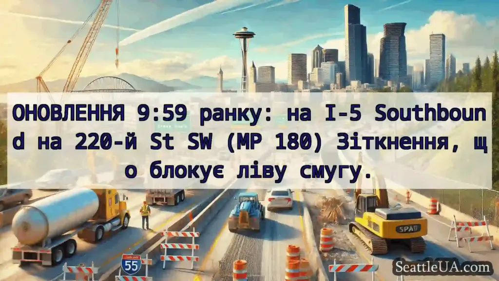 Транспортні новини Сіетла ОНОВЛЕННЯ 9:59 ранку: на I-5