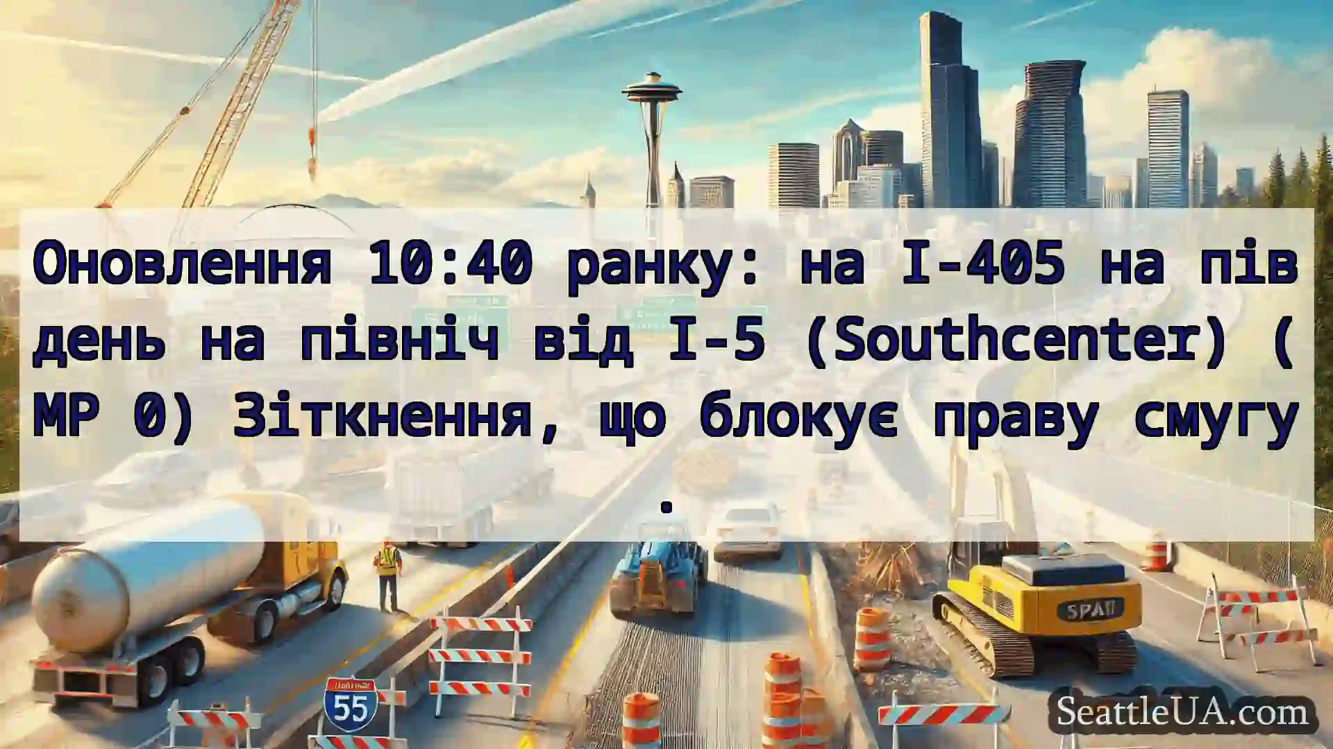 Транспортні новини Сіетла Оновлення 10:40 ранку: на I-405 на