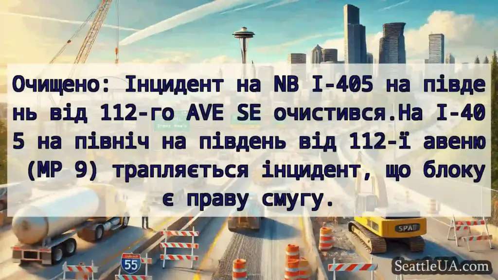 Транспортні новини Сіетла Очищено: Інцидент на NB I-405 на