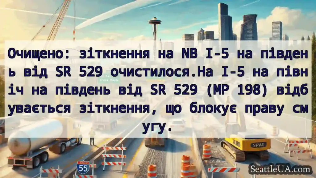 Транспортні новини Сіетла Очищено: зіткнення на NB I-5 на