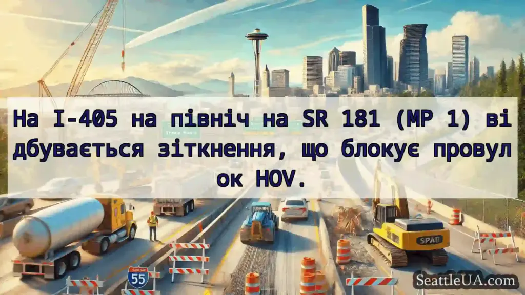 Транспортні новини Сіетла На I-405 на північ на SR 181 (MP