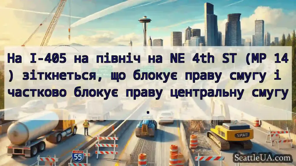 Транспортні новини Сіетла На I-405 на північ на NE 4th ST