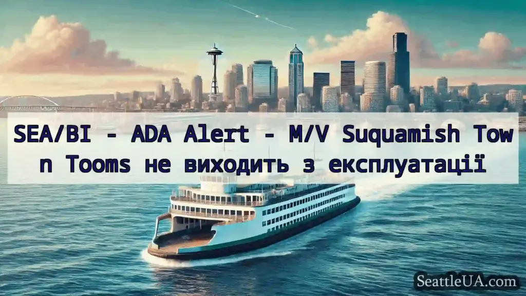 новини про пороми Сіетла SEA/BI - ADA Alert - M/V Suquamish