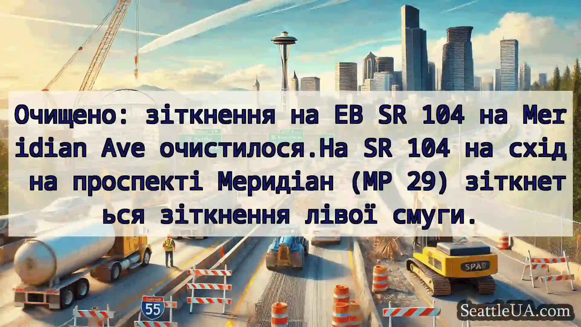 Транспортні новини Сіетла Очищено: зіткнення на EB SR 104 на