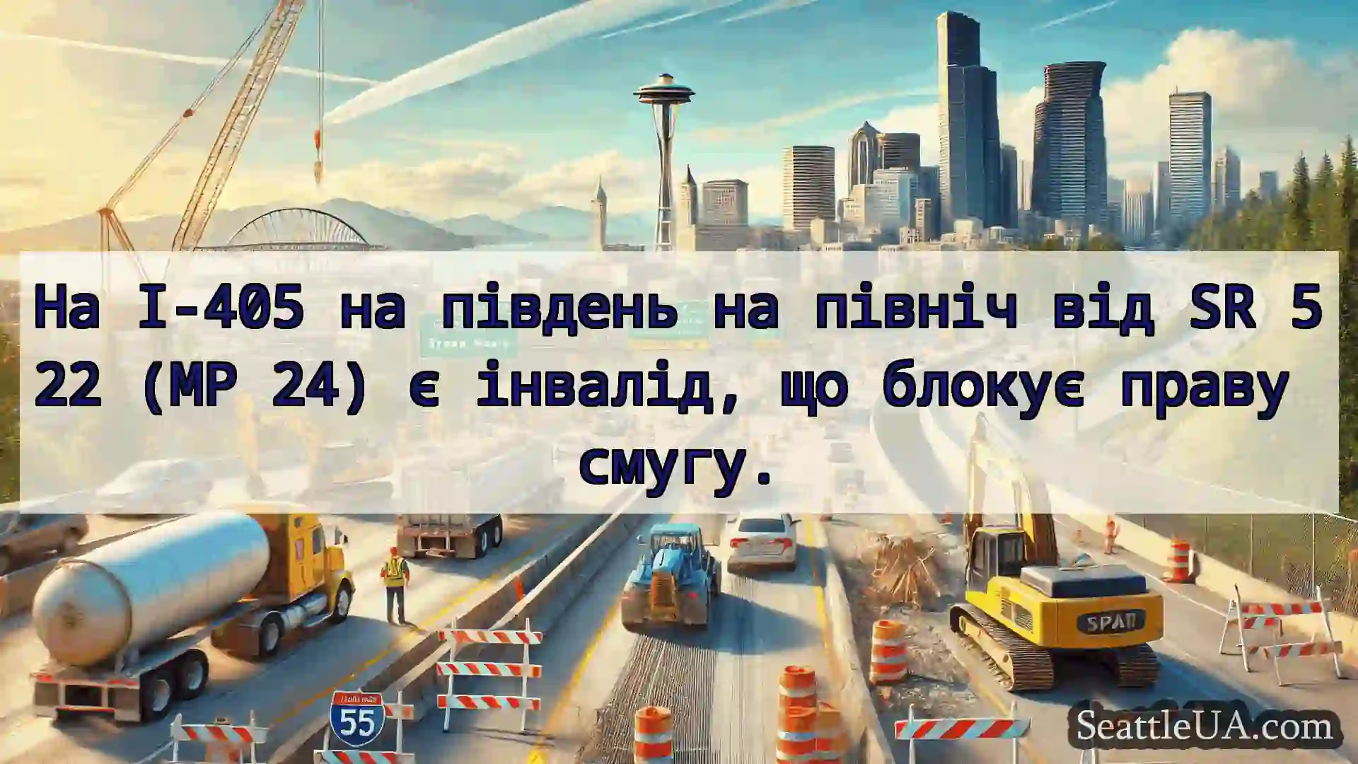 Транспортні новини Сіетла На I-405 на південь на північ від