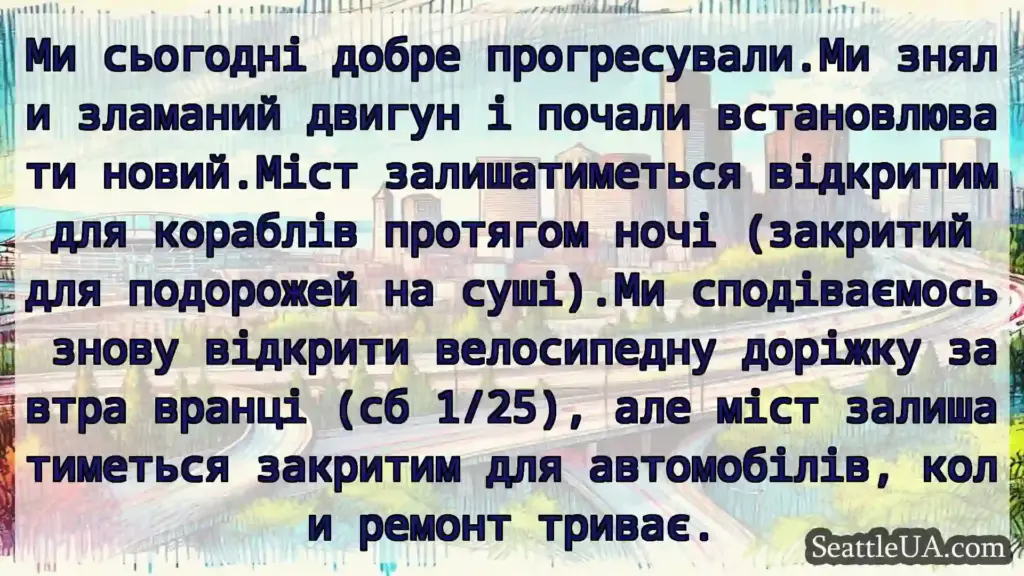 Транспортні новини Сіетла Ми сьогодні добре прогресували.Ми