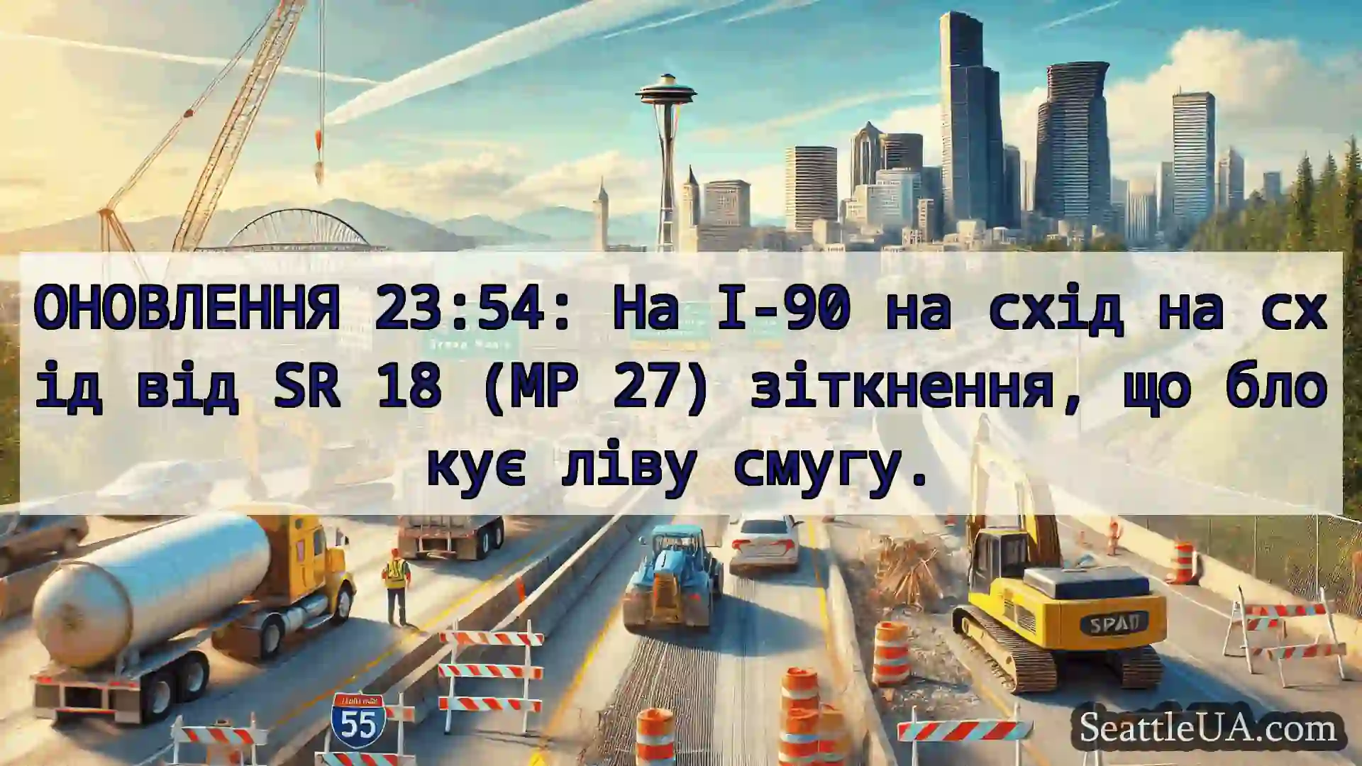 Транспортні новини Сіетла ОНОВЛЕННЯ 23:54: На I-90 на схід
