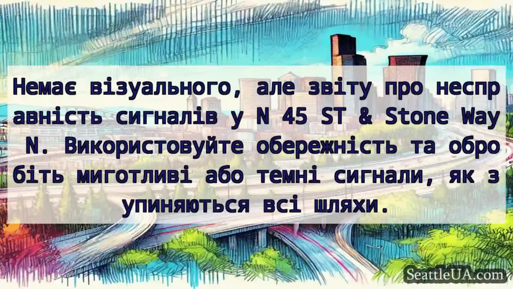 Транспортні новини Сіетла Немає візуального, але звіту про