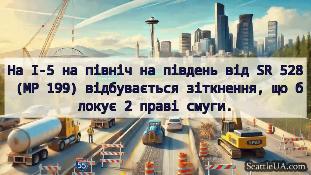 Транспортні новини Сіетла На I-5 на північ на південь від SR
