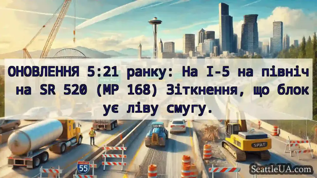 Транспортні новини Сіетла ОНОВЛЕННЯ 5:21 ранку: На I-5 на
