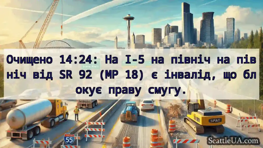 Транспортні новини Сіетла Очищено 14:24: На I-5 на північ на