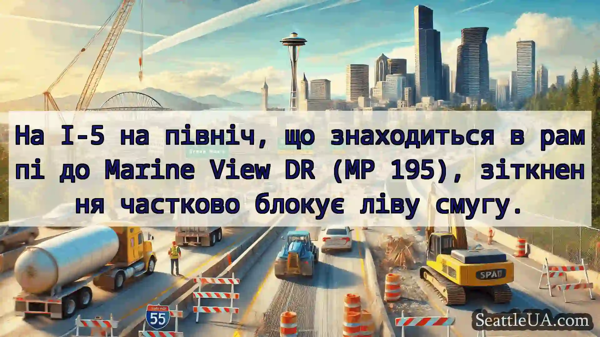 Транспортні новини Сіетла На I-5 на північ, що знаходиться в