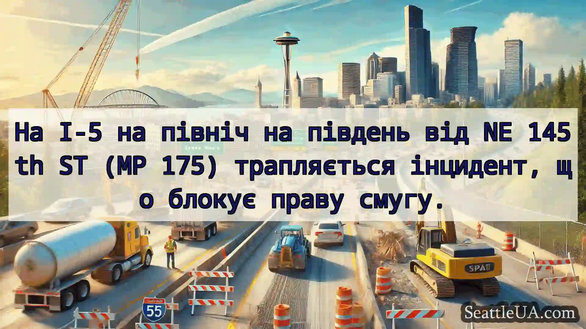 Транспортні новини Сіетла На I-5 на північ на південь від NE