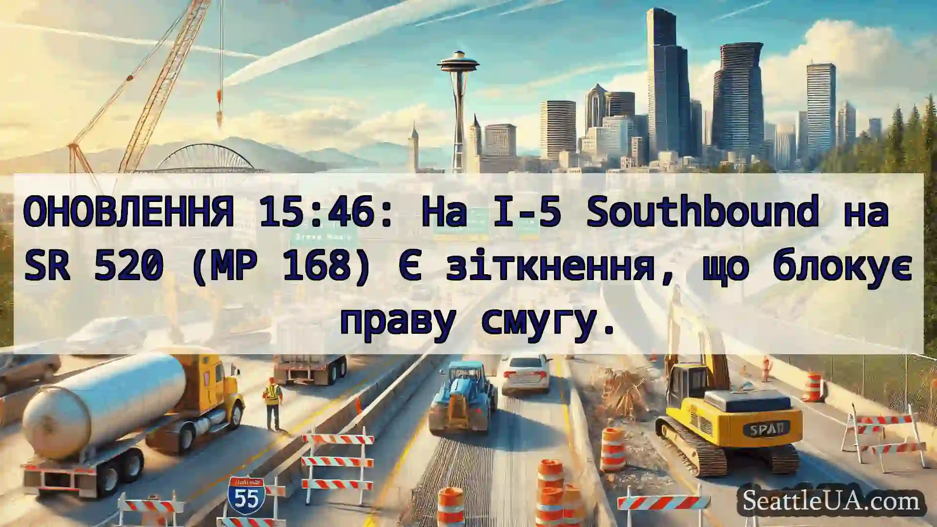 Транспортні новини Сіетла ОНОВЛЕННЯ 15:46: На I-5 Southbound