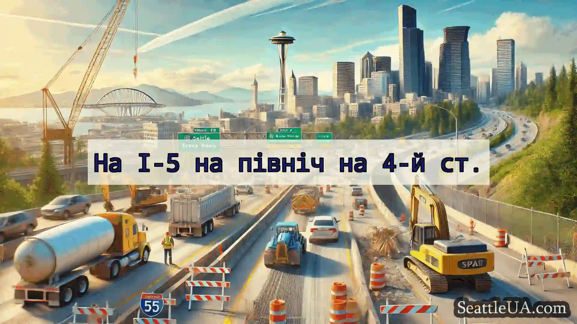 Транспортні новини Сіетла На I-5 на північ на 4-й ст.