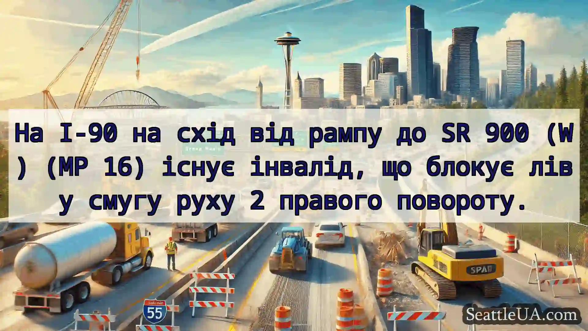 Транспортні новини Сіетла На I-90 на схід від рампу до SR