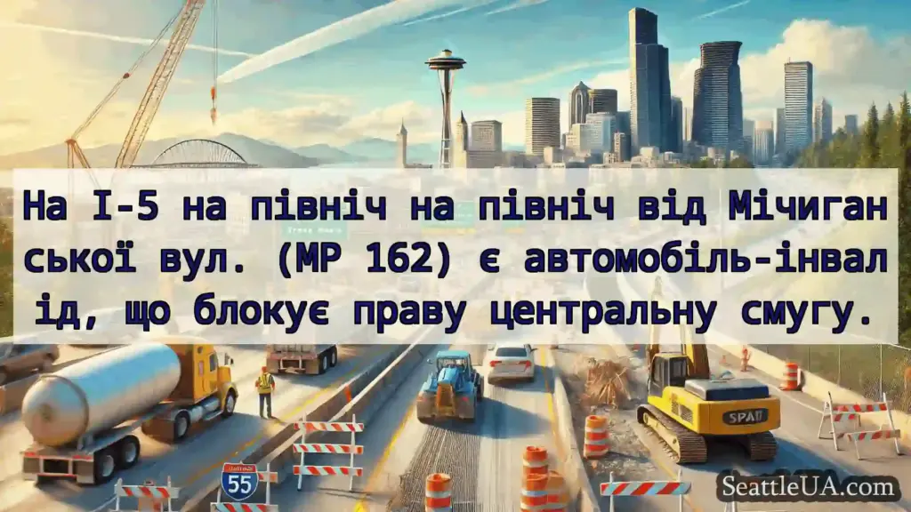 Транспортні новини Сіетла На I-5 на північ на північ від
