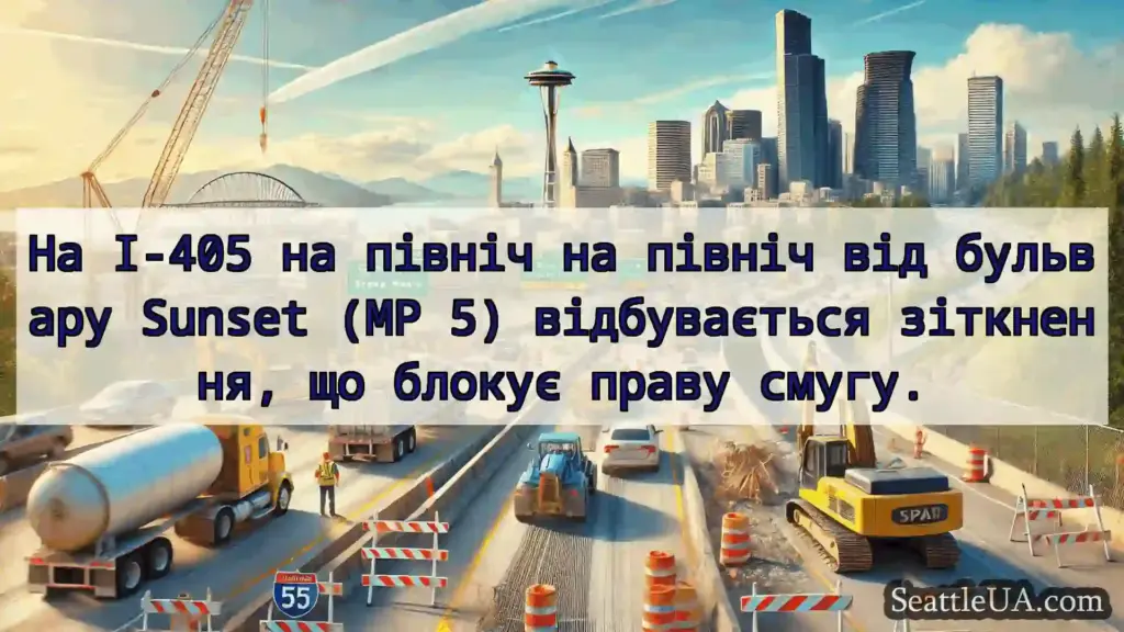 Транспортні новини Сіетла На I-405 на північ на північ від