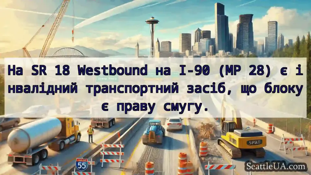 Транспортні новини Сіетла На SR 18 Westbound на I-90 (MP 28)