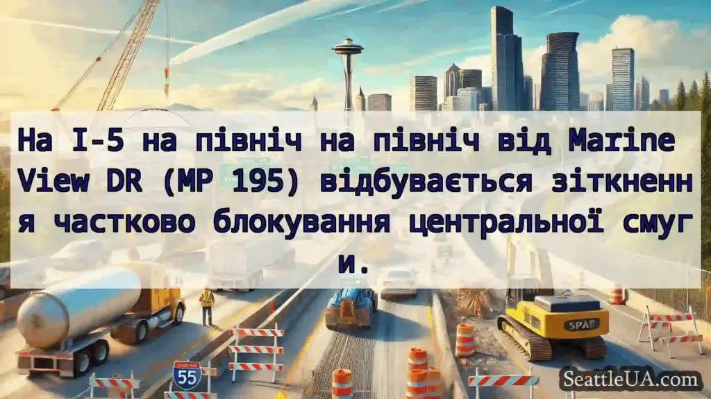 Транспортні новини Сіетла На I-5 на північ на північ від