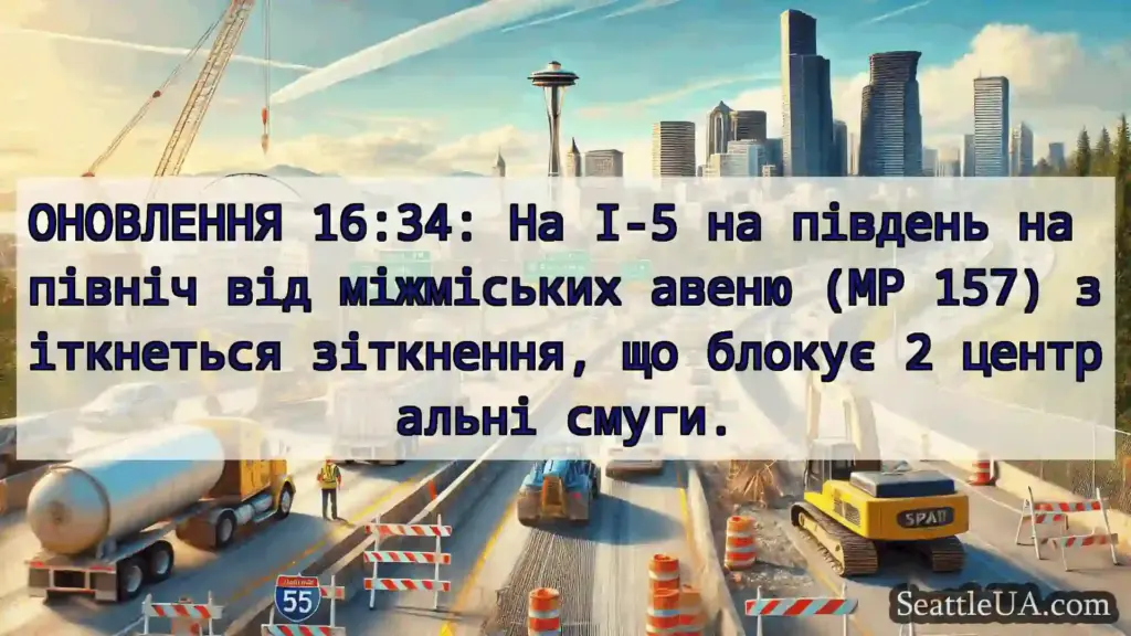 Транспортні новини Сіетла ОНОВЛЕННЯ 16:34: На I-5 на південь