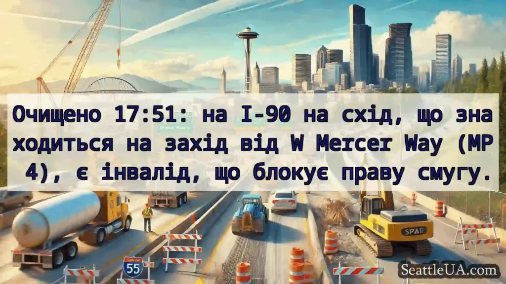 Транспортні новини Сіетла Очищено 17:51: на I-90 на схід, що