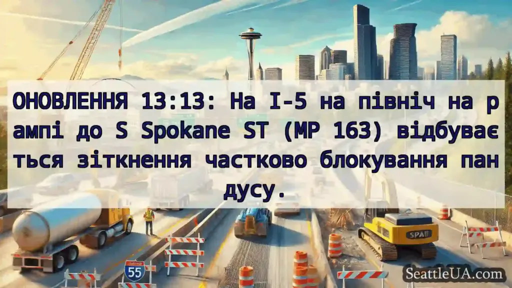 Транспортні новини Сіетла ОНОВЛЕННЯ 13:13: На I-5 на північ