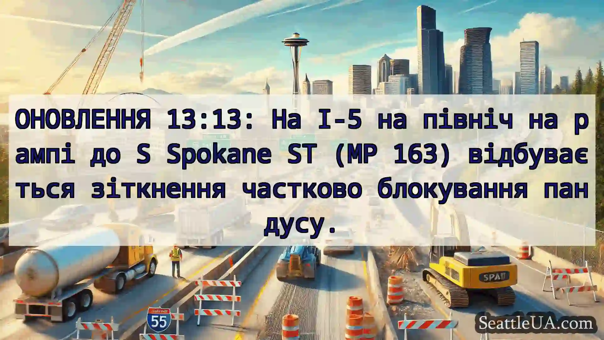 Транспортні новини Сіетла ОНОВЛЕННЯ 13:13: На I-5 на північ