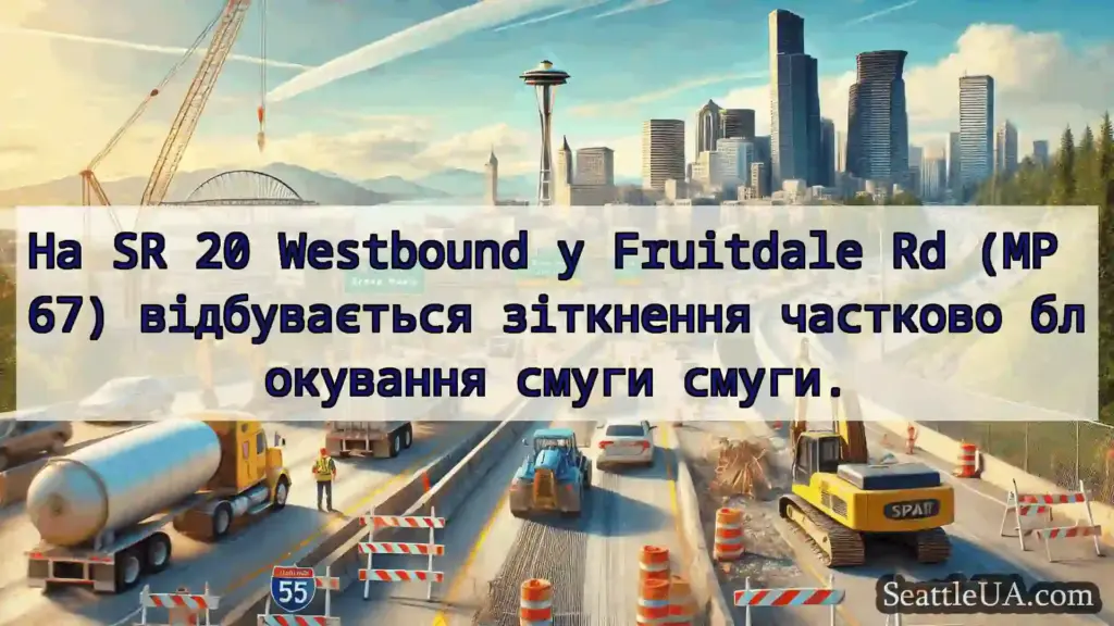 Транспортні новини Сіетла На SR 20 Westbound у Fruitdale Rd