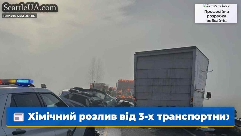 Хімічний розлив від 3-х транспортних засобів, що
