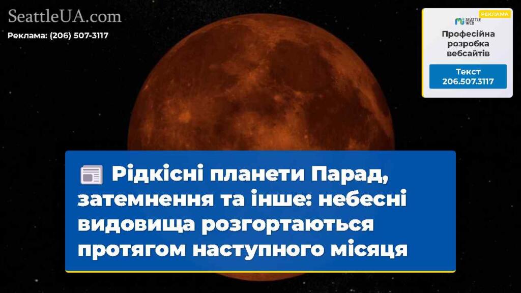 Рідкісні планети Парад, затемнення та інше: